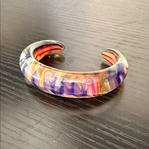 Multi colored Glass Cuff Bracelet